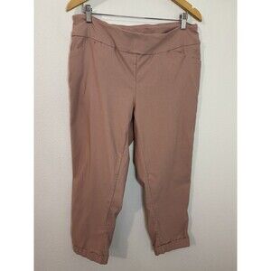 Tribal Womens 18W Flatten It Pull-On Pants Pink Stretch Comfy Stretch Ankle